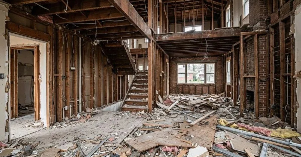 Interior space prepared for demolition in El Paso, TX