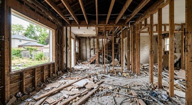 Interior demolition area with removed finishes in El Paso, TX