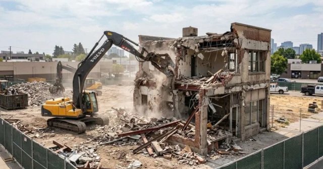 Commercial property prepared for demolition and future redevelopment in El Paso, TX