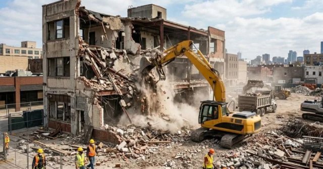 Home demolition work prepared for a future construction project in El Paso, TX